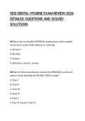 HESI DENTAL HYGIENE EXAM REVIEW 2026&NewLine;DETAILED QUESTIONS AND SOLVED&NewLine;SOLUTIONS&NewLine;
