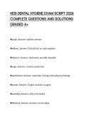 HESI DENTAL HYGIENE EXAM SCRIPT 2026&NewLine;COMPLETE QUESTIONS AND SOLUTIONS&NewLine;GRADED A&plus;