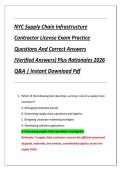 NYC Supply Chain Infrastructure Contractor License Exam 2026 &ndash; Practice Questions with Verified Answers&comma; Detailed Rationales & Instant Download PDF