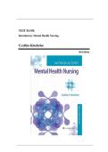 Test Bank - Introductory Mental Health Nursing&comma; 5th Edition &lpar;Kincheloe&comma; 2024&rpar;&comma; Chapter 1-19 &vert; All Chapters&NewLine;