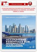 Test Bank &sol; Solutions for Accounting Essentials for Hospitality Managers&comma; 4th Edition &lpar;Kindle Edition&rpar; &ndash; All Chapters&comma; Verified