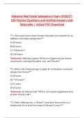 Alabama Real Estate Salesperson Exam 2026&sol;27&colon; &NewLine;100 Practice Questions and Verified Answers with &NewLine;Rationales &vert; Instant PDF Download