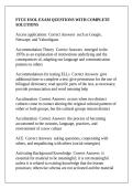 FTCE ESOL EXAM QUESTIONS WITH COMPLETE SOLUTIONS