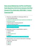 New Jersey Medical Gas Verifier Certification &NewLine;Exam Questions And Correct Answers &lpar;Verified &NewLine;Answers&rpar; Plus Rationales 2026 Q&A &vert; Instant &NewLine;Download Pdf 