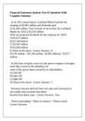 Financial Statement Analysis Test &num;2 Questions With Complete Solutions