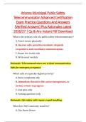 Arizona Municipal Public Safety &NewLine;Telecommunicator Advanced Certification &NewLine;Exam Practice Questions And Answers &NewLine;&lbrack;Verified Answers&rsqb; Plus Rationales Latest &NewLine;2026&sol;27 &vert; Qs & Ans Instant Pdf Download
