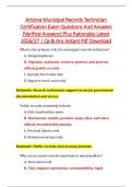 Arizona Municipal Records Technician &NewLine;Certification Exam Questions And Answers &NewLine;&lbrack;Verified Answers&rsqb; Plus Rationales Latest &NewLine;2026&sol;27 &vert; Qs & Ans Instant Pdf Download