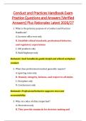 Conduct and Practices Handbook Exam &NewLine;Practice Questions and Answers &lbrack;Verified &NewLine;Answers&rsqb; Plus Rationales Latest 2026&sol;27 