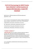 NUR 524 Pharmacology for AMNP Practice &NewLine;Exam 2026&sol;2027&colon; Verified Questions & &NewLine;Answers With Rationales &vert; Instant PDF &NewLine;Download