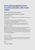 Illinois Field Crop Applicators  Exam 2026 Latest Update with Verified Solutions Practice Questions with Answers