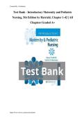 TEST BANK FOR INTRODUCTORY MATERNITY AND PEDIATRIC NURSING 5TH EDITION BY HATFIELD CHAPTER 1 TO 42 ALL CHAPTERS GRADED A PLUS