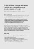 ONS&sol;ONCC Exam Questions and Answers &lpar;Verified Answers&rpar; Most Recent exam COMPLETE &lpar;2026&rpar; UPDATE&excl;&excl;