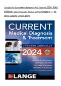 Test Bank For Current Medical Diagnosis And Treatment 2024&comma; 63rd &NewLine;EditionBy Maxine Papadakis&comma; Stephen McPhee Chapters 1 &ndash; 42 &NewLine;latest updated version 2026&period;&NewLine;