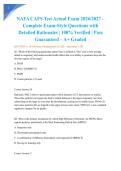 NAFA CAFS Test Actual Exam 2026&sol;2027 &ndash; Complete Exam-Style Questions with Detailed Rationales &vert; 100&percnt; Verified &vert; Pass Guaranteed &ndash; A&plus; Graded&NewLine;&NewLine;