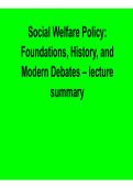 Social Welfare Policy Foundations History and Modern Debates Lecture Summary 2026 Update