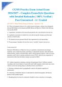 CGMS Practice Exam Actual Exam 2026&sol;2027 &ndash; Complete Exam-Style Questions with Detailed Rationales &vert; 100&percnt; Verified &vert; Pass Guaranteed &ndash; A&plus; Graded&NewLine;&NewLine;