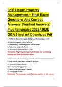 Real Estate Property &NewLine;Management &ndash; Final Exam &NewLine;Questions And Correct &NewLine;Answers &lpar;Verified Answers&rpar; &NewLine;Plus Rationales 2025&sol;2026 &NewLine;Q&A &vert; Instant Download Pdf 