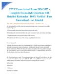 CPTC Exam Actual Exam 2026&sol;2027 &ndash; Complete Exam-Style Questions with Detailed Rationales &vert; 100&percnt; Verified &vert; Pass Guaranteed &ndash; A&plus; Graded&NewLine;&NewLine;