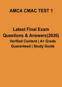 AMCA CMAC Test 1 PDF &vert; Certified Medical Assistant Practice Exam Questions & Answers Study Guide