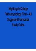 Nightingale College Pathophysiology Final All Suggested Flashcards Study Guide 2026 Update
