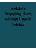 Introduction to Pathophysiology Disease Cell Changes and Prevention Study Guide 2026 Update