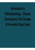 Introduction to Pathophysiology Disease Development Cell Changes and Prevention Study Guide 2026 Update