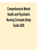 Comprehensive Mental Health and Psychiatric Nursing Concepts Study Guide 2026 Update