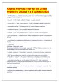 Applied Pharmacology for the Dental&NewLine;Hygienist&colon; Chapter 7 & 8 updated 2026