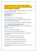 Applied Pharmacology for the Dental Hygienist&NewLine;Questions and Answers &lpar;2026&rpar; &vert; Full Test Bank with&NewLine;Verified Solutions &vert; Grade A&plus;