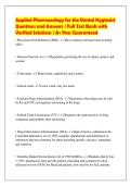 Applied Pharmacology for the Dental Hygienist&NewLine;Questions and Answers &vert; Full Test Bank with&NewLine;Verified Solutions &vert; A&plus; Pass Guaranteed