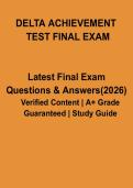 Delta Achievement Test Final Exam 2026 PDF &vert; Complete Practice Questions & Study Guide