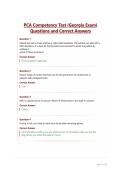 PCA Competency Test &lpar;Georgia Exam&rpar; Questions and Correct Answers