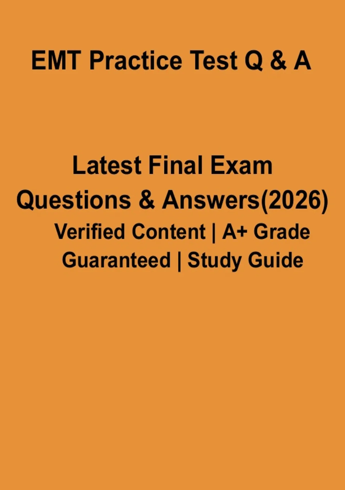 EMT Practice Test Questions PDF | Emergency Medical Technician Study ...
