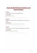 Home Health Aide Exam Questions and Correct Answers&period;