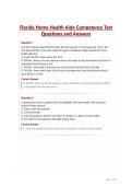Florida Home Health Aide Competency Test Questions and Answers&period;