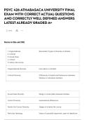 PSYC 426 ATHABASACA UNIVERSITY FINAL EXAM WITH CORRECT ACTUAL QUESTIONS AND CORRECTLY WELL DEFINED ANSWERS LATEST ALREADY GRADED A&plus;
