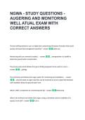 NGWA - STUDY QUESTIONS - &NewLine;AUGERING AND MONITORING &NewLine;WELL ATUAL EXAM WITH &NewLine;CORRECT ANSWERS 