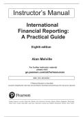 Instructor&rsquo;s Manual International Financial Reporting 8th Edition Alan Melville Complete Teaching Guide with Testbank and Step-by-Step Solutions 2025&sol; 2026 IFRS Accounting Academic Resource for Exam and Course Success