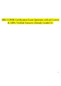 HRCI GPHR Certification Exam Questions with all Correct & 100&percnt; Verified Answers &vert;Already Graded A&plus;