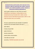WASHINGTON REAL ESTATE EXAM LATEST 2026-2027 ACTUAL &NewLine;EXAM WITH COMPLETE QUESTIONS AND CORRECT DETAILED &NewLine;ANSWERS &lpar;100&percnt; VERIFIED ANSWERS&rpar; &vert;ALREADY GRADED A&plus;&vert; &NewLine;&vert;&vert;PROFESSOR VERIFIED&vert;&vert; &vert;&vert;BRANDNEW&excl;&excl;&excl;&vert;&vert; 
