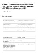 PCB3023 Exam 1&comma; cell bio test 1 FAU Theisen&comma; CH&period;1&colon; Cells and Genome Questions & Answers &vert; With 100&percnt; Correct Answers  2026&excl;&excl;