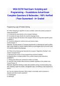 WGU D278 Final Exam&colon; Scripting and Programming &ndash; Foundations Actual Exam 2026&sol;2027 Complete Questions & Rationales &vert; 100&percnt; Verified &vert; Pass Guaranteed - A&plus; Graded