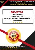 CIV3701 Answers Assignment 1 SEMESTER 2 2023 | Footnotes and Bibliography with well researched accurate answers!