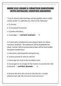 NURS 212 Exam 1 Practice Questions &ndash; Detailed Verified Answers&NewLine;&NewLine;