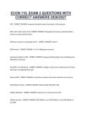ECON 110 Exam Questions with 100&percnt; Correct Answers &vert; Latest Version &lpar;2026&sol;2027&rpar; Expert Verified