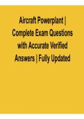 Aircraft Powerplant Complete Exam Questions with Accurate Verified Answers Fully Updated 2025&sol; 2026 Aviation Maintenance FAA A&P Certification Exam Preparation Resource for Engine Systems Success