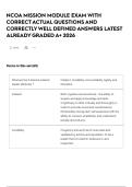 NCOA MISSION MODULE EXAM WITH CORRECT ACTUAL QUESTIONS AND CORRECTLY WELL DEFINED ANSWERS LATEST ALREADY GRADED A&plus; 2026