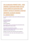 CDL Combination NEWEST 2025 &ndash; 2026 &NewLine;UPDATED  QUESTIONS FROM ACTUAL &NewLine;EXAM COMPLETE QUESTIONS AND &NewLine;CORRECT DETAILED ANSWERS &lpar;VERIFIED &NewLine;ANSWERS&rpar; &vert;ALREADY GRADED &NewLine;A&plus;&vert;&vert;BRAND NEW&excl;&excl; 