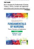 Test Bank - Davis Advantage for Fundamentals of Nursing Volume 1&colon; Theory&comma; Concepts&comma; and Applications 4th Edition by Judith M&period; Wilkinson&semi; 978-0803676862 Chapter 1-46 Complete Guide&period;