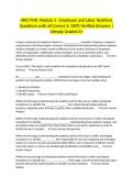 HRCI PHR&colon; Module 5 - Employee and Labor Relations Questions with all Correct & 100&percnt; Verified Answers &vert;Already Graded A&plus;